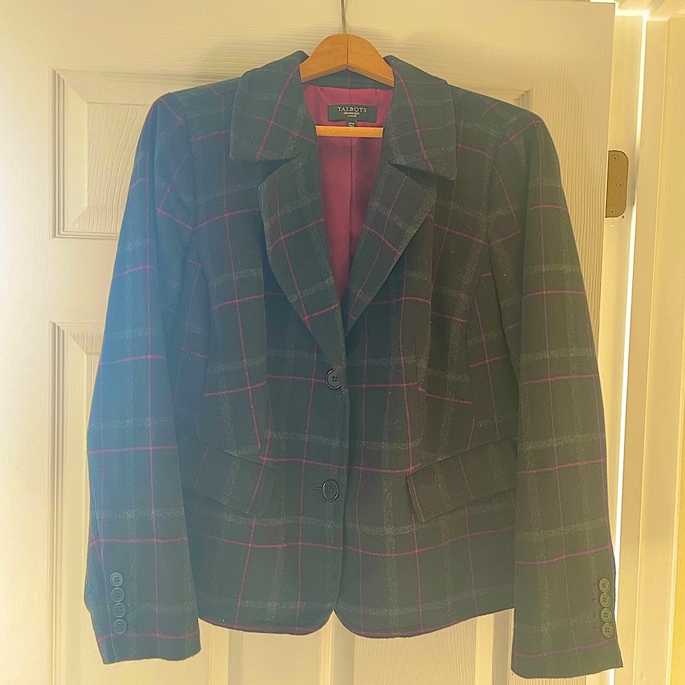 Talbots Plaid peacoat